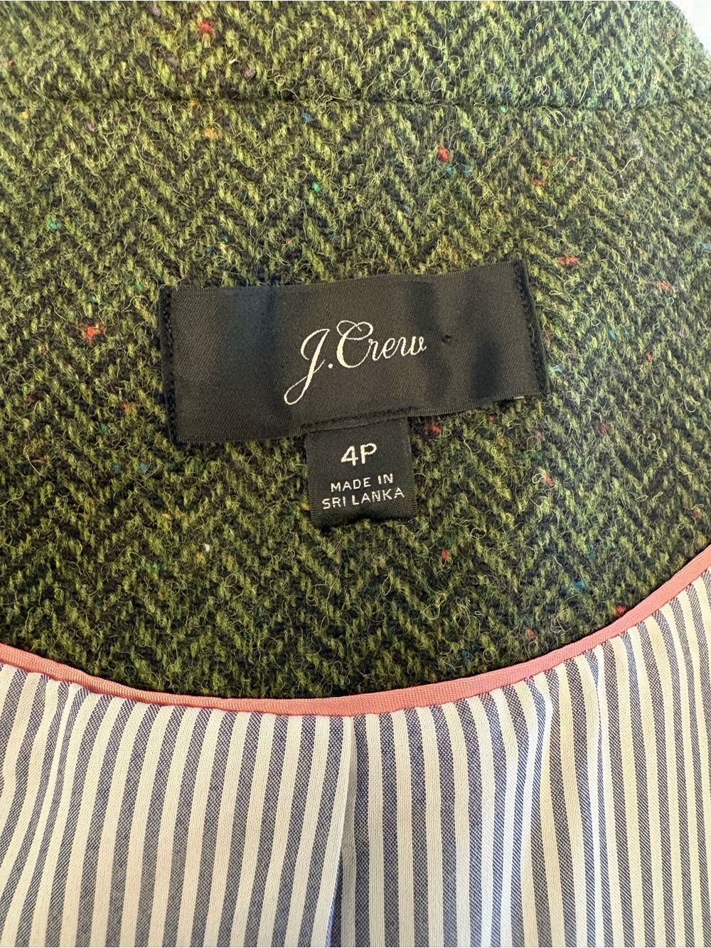 J. Crew Parke Green Herringbone Wool Blazer in English Wool - Picture 8 of 8